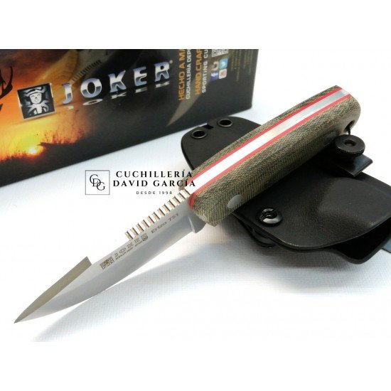 Joker Erizo TS1 CV81-F Micarta Verde Funda Kydex y Pedernal Joker Erizo TS1 CV81-F Micarta Verde Funda Kydex y Pedernal