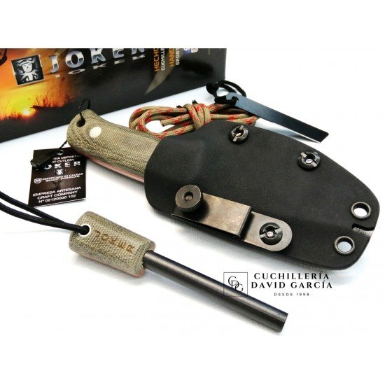 Joker Erizo TS1 CV81-F Micarta Verde Funda Kydex y Pedernal Joker Erizo TS1 CV81-F Micarta Verde Funda Kydex y Pedernal