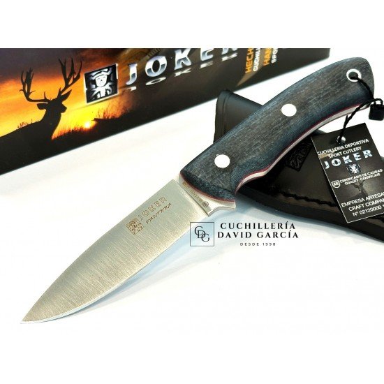 Joker Pantera CM17 Jute Micarta Negra  Funda Cuero