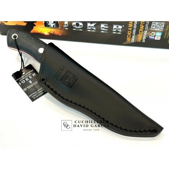Joker Pantera CM17 Jute Micarta Negra  Funda Cuero