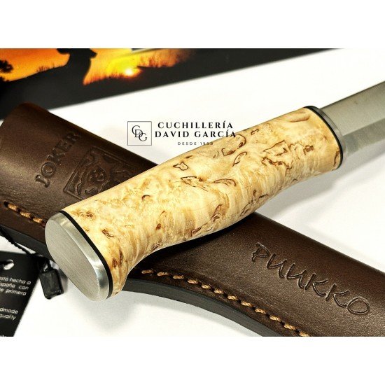 Joker Pukko Sami CL128 Madera Abedul Rizado Acero Sandvik 14C28N Joker Pukko Sami CL128 Madera Abedul Rizado Acero Sandvik 14C28N