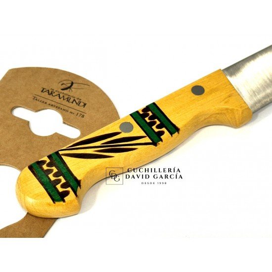 Cuchillo Taramundi Mesa 16 cm Madera Boj Decorado Tradicional en Verde Cuchillo Taramundi Mesa 16 cm Madera Boj Decorado Tradicional en Verde