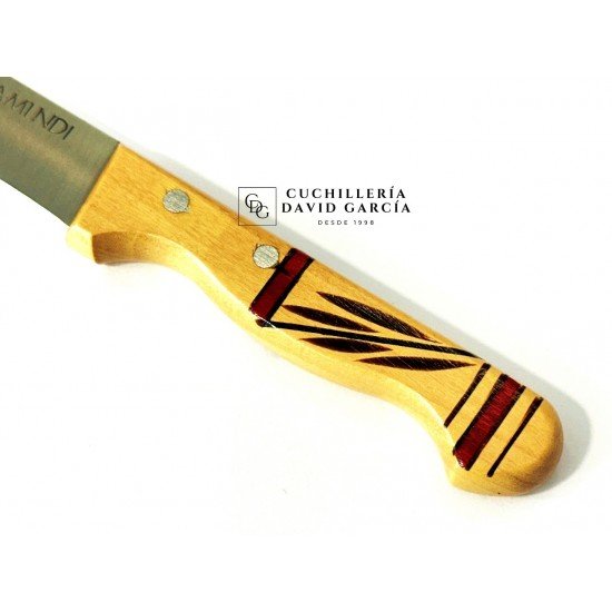 Cuchillo Taramundi Mesa 10 cm Madera Boj Decorado Tradicional en Rojo Cuchillo Taramundi Mesa 10 cm Madera Boj Decorado Tradicional en Rojo