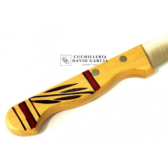 Cuchillo Taramundi Mesa 10 cm Madera Boj Decorado Tradicional en Rojo Cuchillo Taramundi Mesa 10 cm Madera Boj Decorado Tradicional en Rojo