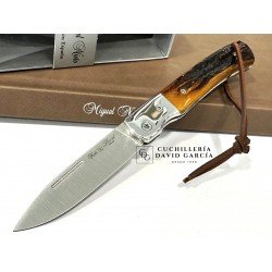 Navaja Nieto Lord Hueso Ambar Tallado - Virola Acero 370-V-H AMBAR