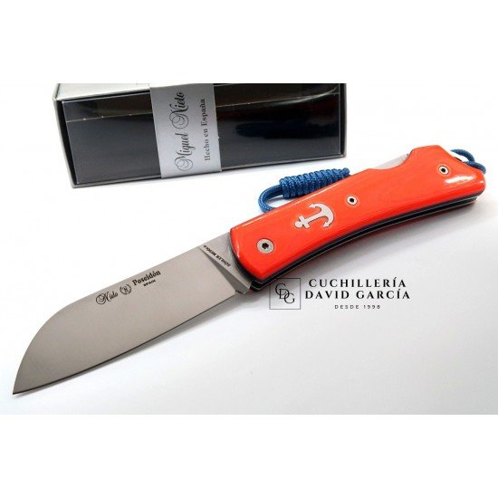 Miguel Nieto Poseidón 168-FL-N Micarta Flur Naranja Acero Bohler N690co 