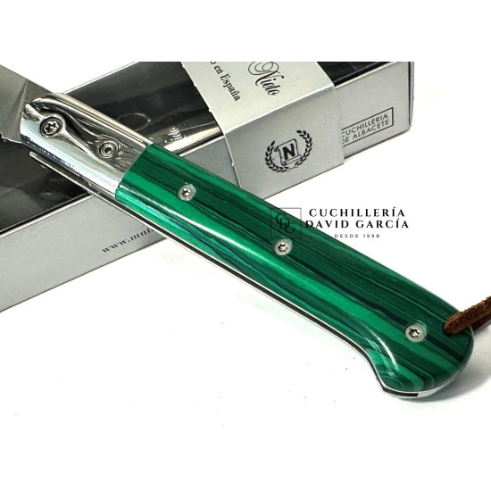M. Nieto Cabritera Piedra Malaquita - Virola Inoxidable Acero Bohler N690 