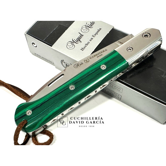 M. Nieto Cabritera Piedra Malaquita - Virola Inoxidable Acero Bohler N690 