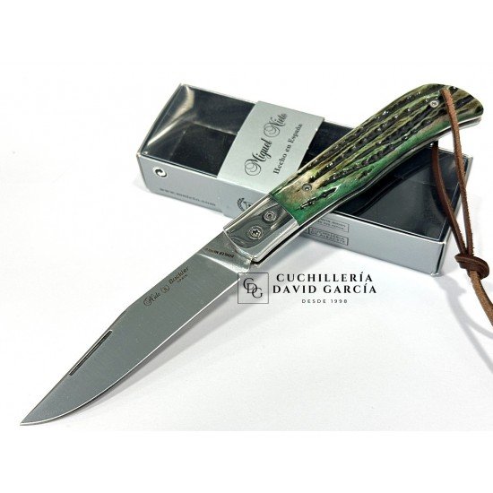 Navaja Nieto Buckler Hueso Tallado Verde Acero Bohler N690Co 170-VHJIGGED 