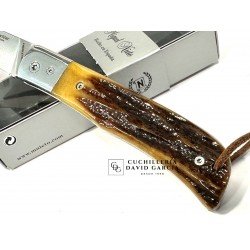 Navaja Nieto Buckler Hueso Jirafa Ambar Acero Bohler N690Co 170-VHJIGGED 