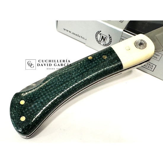 Navaja Miguel Nieto Pingüino 308-Y Yute Verde - Micarta Hueso