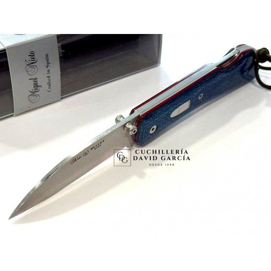 Miguel Nieto Bullet 165-BLUE Yute Azul Acero Bohler N690co Miguel Nieto Bullet 165-BLUE Yute Azul Acero Bohler N690co