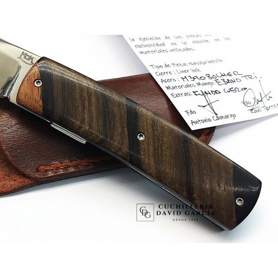 MCK Artesanal Madera de Ébano Tricolor Acero Bohler M390 MCK Artesanal Madera de Ébano Tricolor Acero Bohler M390