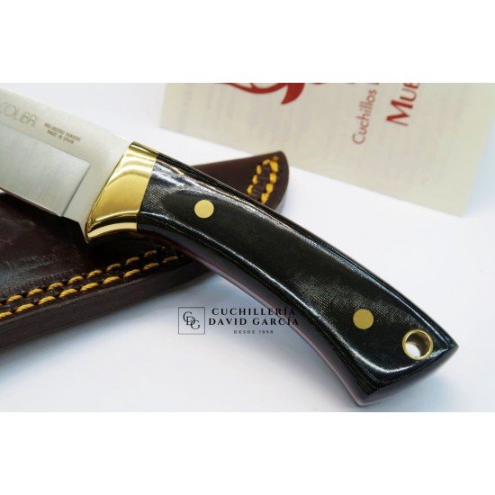Muela Colibri Micarta Negra Funda Cuero Muela Colibri Micarta Negra Funda Cuero