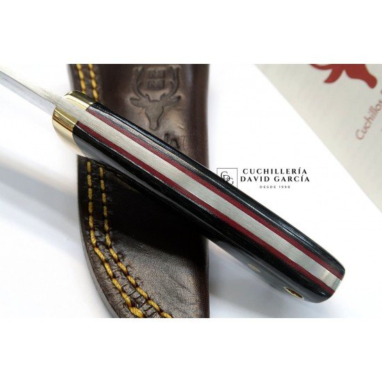 Muela Colibri Micarta Negra Funda Cuero Muela Colibri Micarta Negra Funda Cuero