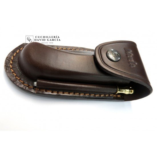 Funda Muela F/GL-10C de piel marron con chaira Funda Muela F/GL-10C de piel marron con chaira