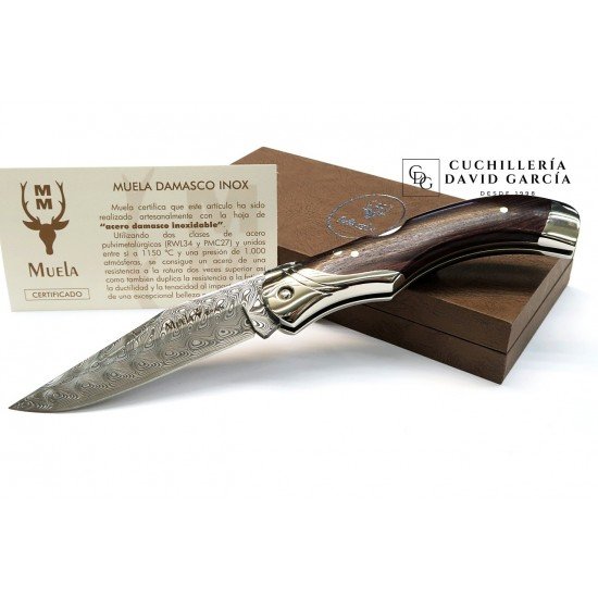 Muela GL-10DAM Acero Damasco Inoxidable Madera de Palovioleta Muela GL-10DAM Acero Damasco Inoxidable Madera de Palovioleta