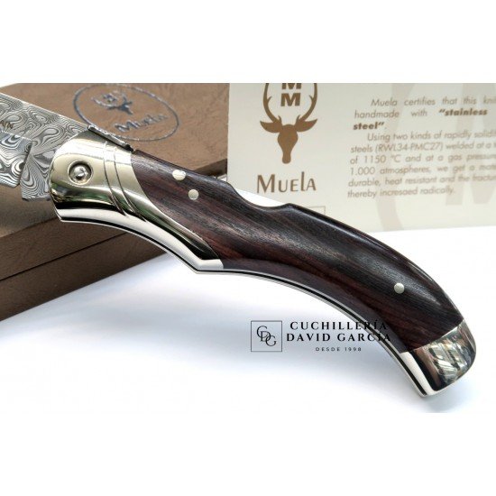 Muela GL-10DAM Acero Damasco Inoxidable Madera de Palovioleta Muela GL-10DAM Acero Damasco Inoxidable Madera de Palovioleta