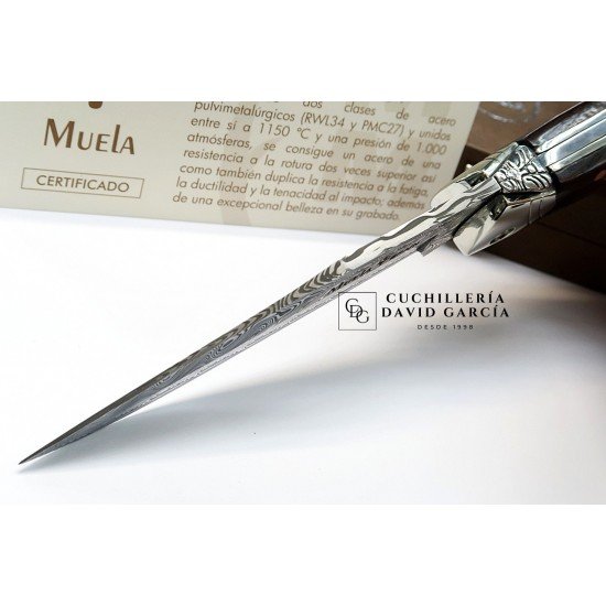 Muela GL-10DAM Acero Damasco Inoxidable Madera de Palovioleta Muela GL-10DAM Acero Damasco Inoxidable Madera de Palovioleta