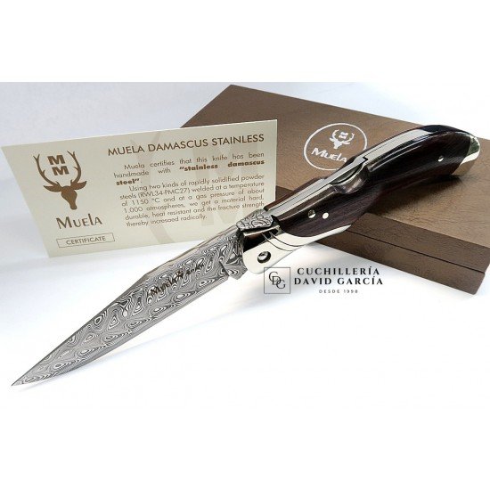 Muela GL-10DAM Acero Damasco Inoxidable Madera de Palovioleta Muela GL-10DAM Acero Damasco Inoxidable Madera de Palovioleta