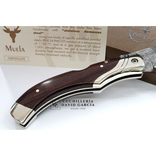 Muela GL-10DAM Acero Damasco Inoxidable Madera de Palovioleta Muela GL-10DAM Acero Damasco Inoxidable Madera de Palovioleta