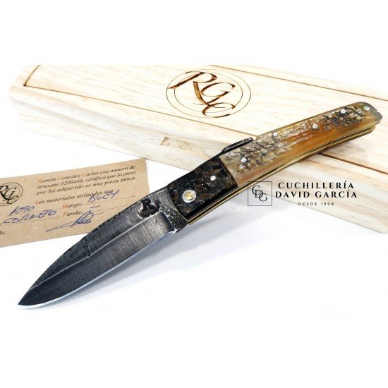 RGC Bruja Negra Edición Limitada de 1 sola pieza Acero Carbono 1090 Asta de Buey Virola Asta Carnero RGC Bruja Negra Edición Limitada de 1 sola pieza Acero Carbono 1090 Asta de Buey Virola Asta Carnero