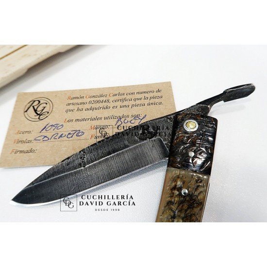 RGC Bruja Negra Edición Limitada de 1 sola pieza Acero Carbono 1090 Asta de Buey Virola Asta Carnero RGC Bruja Negra Edición Limitada de 1 sola pieza Acero Carbono 1090 Asta de Buey Virola Asta Carnero