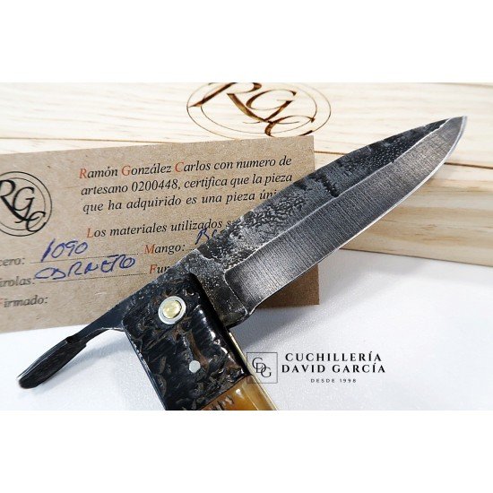 RGC Bruja Negra Edición Limitada de 1 sola pieza Acero Carbono 1090 Asta de Buey Virola Asta Carnero RGC Bruja Negra Edición Limitada de 1 sola pieza Acero Carbono 1090 Asta de Buey Virola Asta Carnero