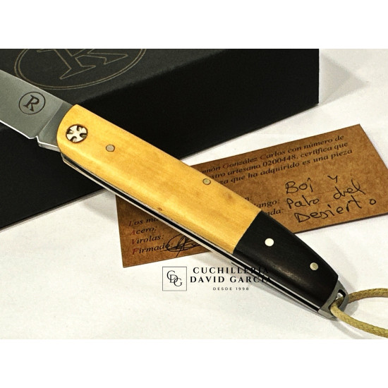 Navaja RGC  Artesana  Madera de Boj y Palo del desierto - Bóhler N690