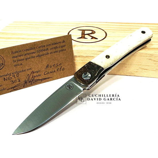 RGC  Martina Hueso Camello -  Virola acero Picado -  Hoja Acero N690