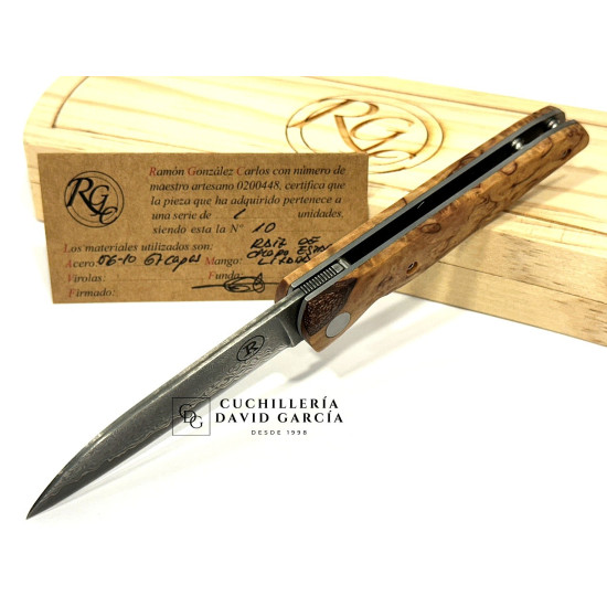 RGC  Artesana Candela / Acero Damasco VG10 - Raiz de Chopo