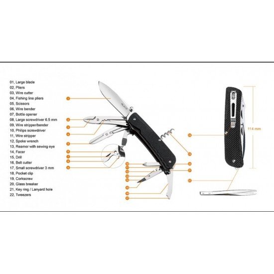 Ruike Trekker LD41-B Navaja Multiusos G10 22 usos Ruike Trekker LD41-B Navaja Multiusos G10 22 usos