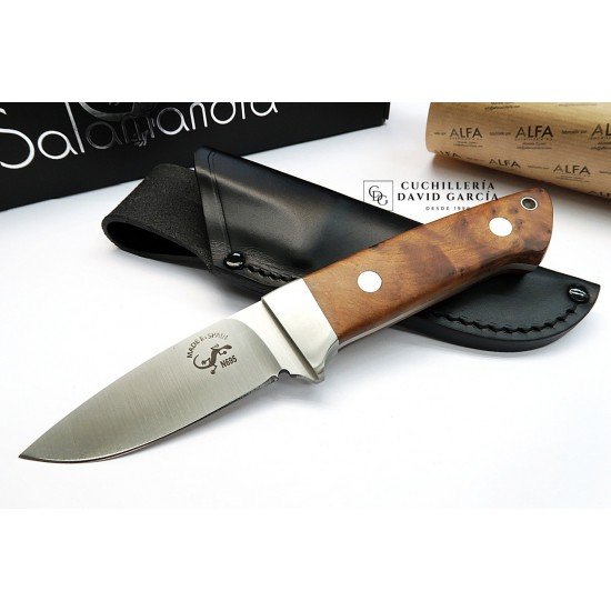 Cuchillo Salamandra tipo Loveless Madera de Tuya Acero N695