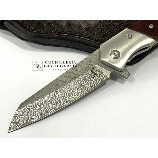 Salamandra Tek Acero Damasco Madera Cocobolo con funda 836525 Salamandra Tek Acero Damasco Madera Cocobolo con funda 836525
