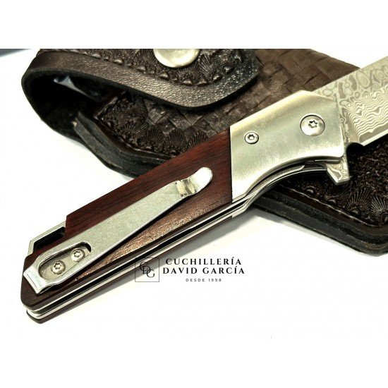 Salamandra Tek Acero Damasco Madera Cocobolo con funda 836525 Salamandra Tek Acero Damasco Madera Cocobolo con funda 836525