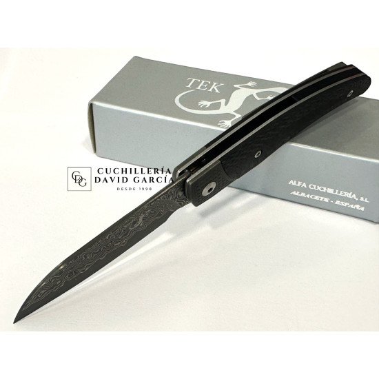 Navaja Salamandra One Korante 333525 Acero Damasco VG-10 67 Capas y Fibra de Carbono