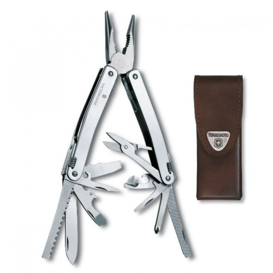 Multiherramienta Victorinox Swiss Tool Spirit X , Funda Piel 30224.L