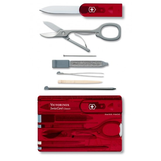 Victorinox Swisscard Classic 10 Usus Rojo Traslucido 0.7100.T