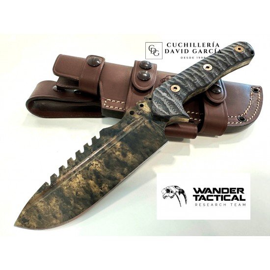 Wander Tactital Uro Saw Marble Micarta Negra Wander Tactital Uro Saw Marble Micarta Negra