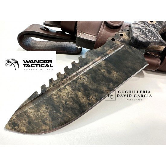 Wander Tactital Uro Saw Marble Micarta Negra Wander Tactital Uro Saw Marble Micarta Negra