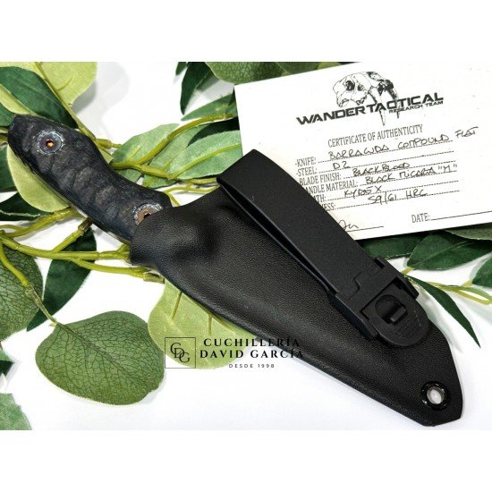 Wander Tactital Barracuda Compound Flat Black Blood Micarta Wander Tactital Barracuda Compound Flat Black Blood Micarta