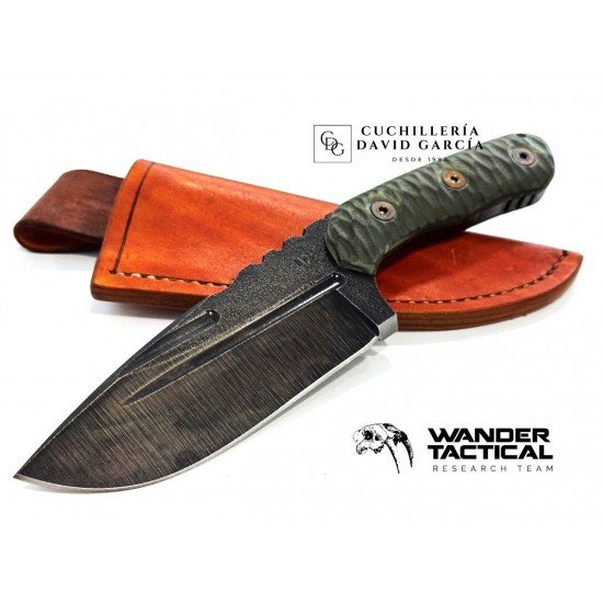 Wander Tactical Mountain Lion Raw Finish  Micarta Verde