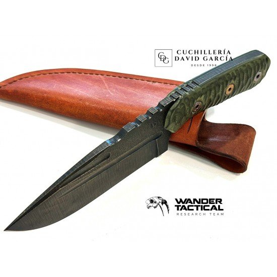 Wander Tactical Mountain Lion Raw Finish  Micarta Verde