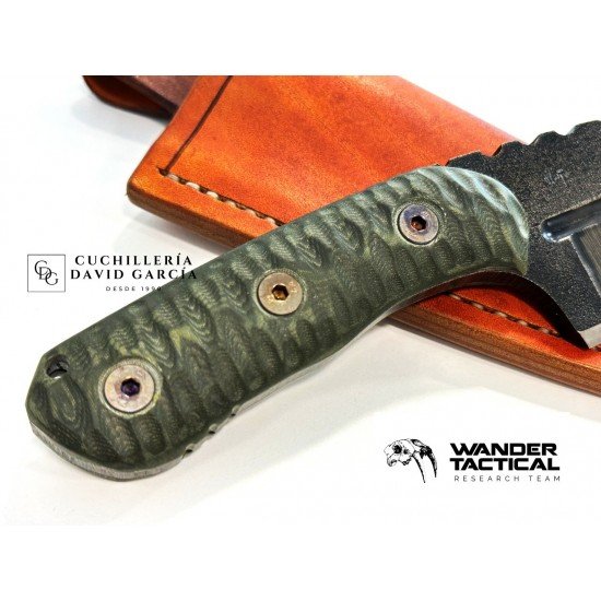 Wander Tactical Mountain Lion Raw Finish  Micarta Verde