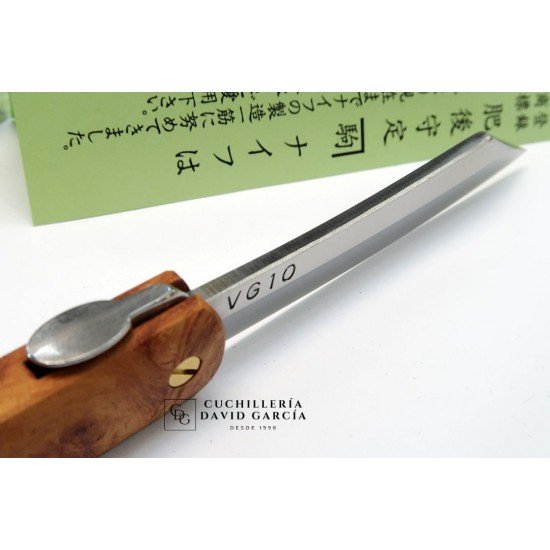 Mitsuo Nagao Higonokami VG10 Mango de Madera de Membrillo