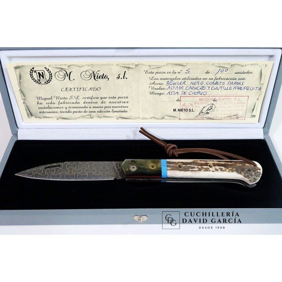 Nieto Artesanal Edicion Limitada Acero Böhler Asta de Carnero - Malaquita - Asta de Ciervo Nieto Artesanal Edicion Limitada Acero Böhler Asta de Carnero - Malaquita - Asta de Ciervo