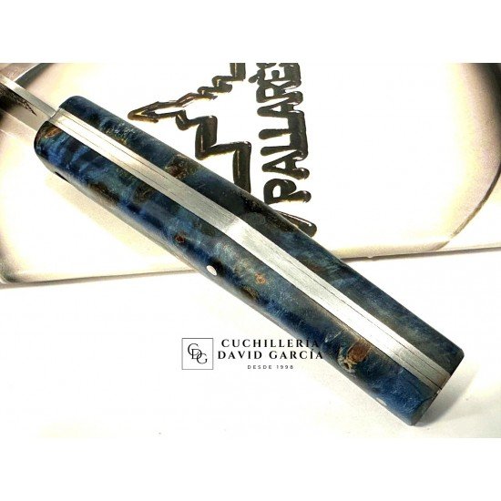 Pallarès Navaja Busa Madera Estabilizada Azul  Acero Inox