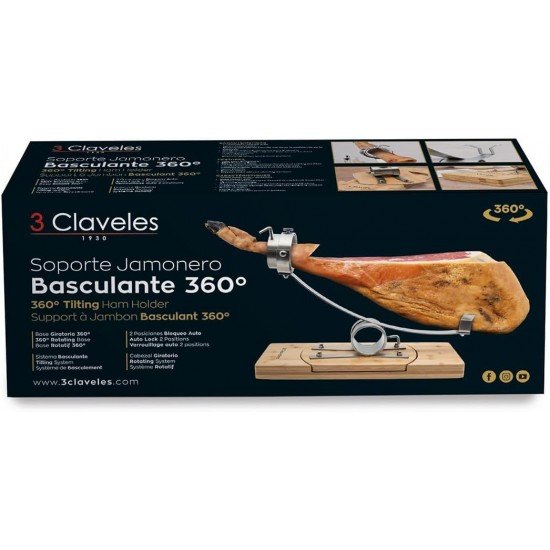 3 Claveles Soporte Jamonero Basculante 360º 01742
