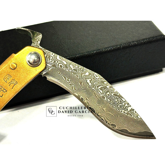 Navaja HigonoKami Kukri  Acero Damasco 71 Capas 