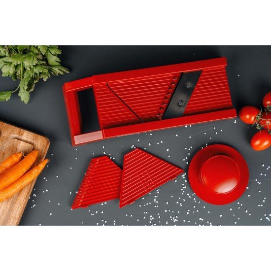 Mandolina  de verduras universal 3 en 1 GSD, roja , 30011